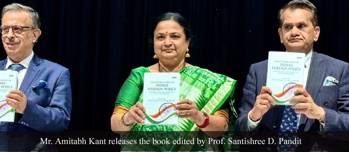 Mr. Amitabh Kant releases the book edited by Prof. Santishree D. Pandit